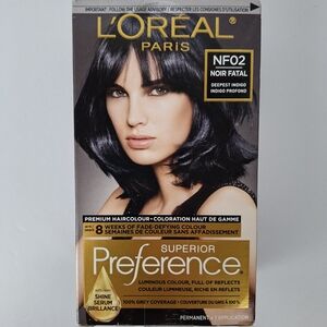 2x L'Oréal Hair Colour Superior Preference NF02  Noir Fatal Deepest Indigo